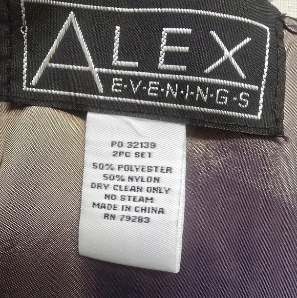 Alex Evenings Iradesent Purple & Gold Sleeveless Evening Gown W/Wrap Sz 16 - Picture 14 of 15